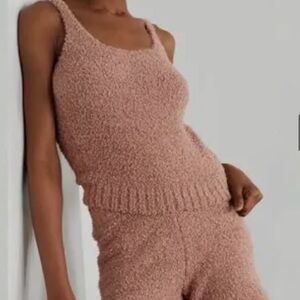 SKIMS cozy knit tank in Rose Clay color • XXS/XS